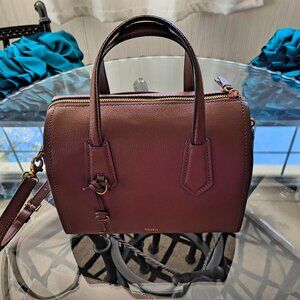 FOSSIL WREN Satchel - Medium Brown